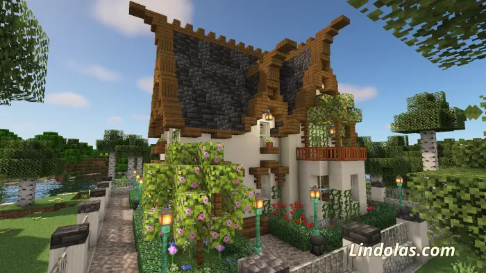 Charming elven house with lush garden.