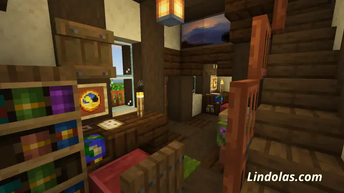 Cozy furnished survival cottage interior