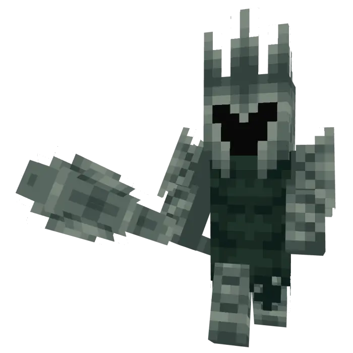 Blocky armored wraith boss with spiked helm