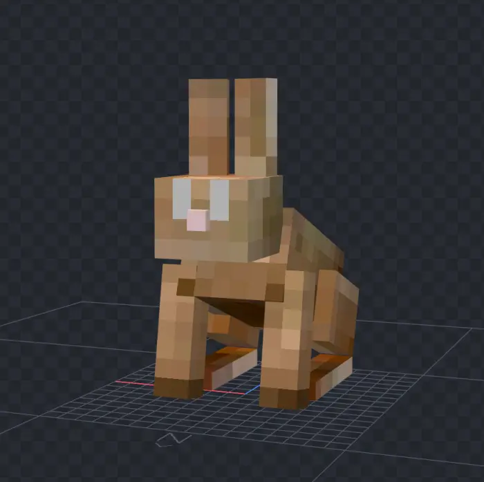 Blocky zombified rabbit mob model