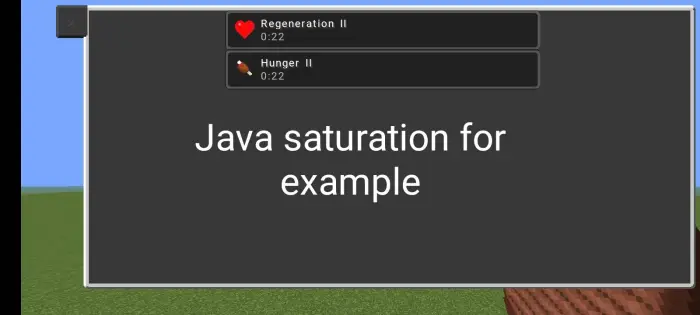Status effects with Java saturation text