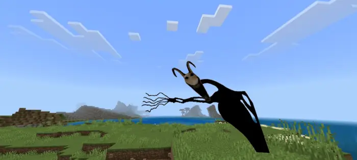Shadowy stalker creature floats over grass.