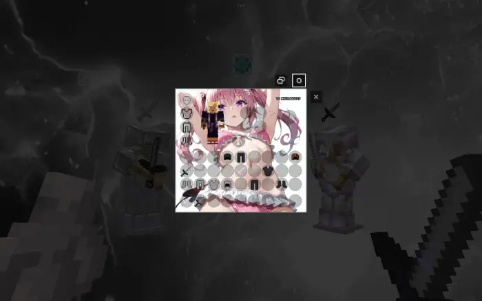 Game inventory with anime-themed GUI.