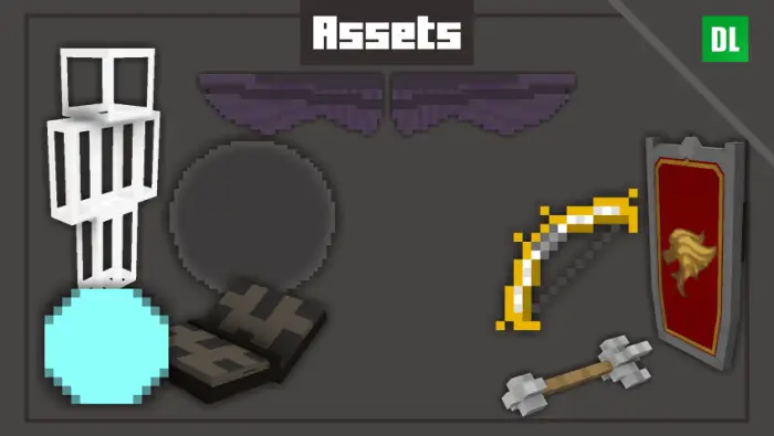 Pixelated ReZero weapons and shield assets