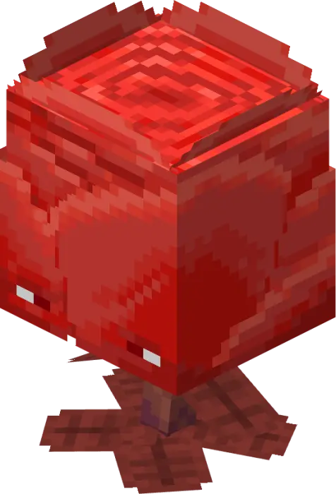 Red cube-shaped hostile mob with legs