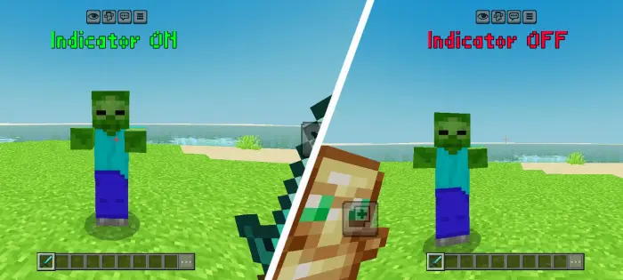 Crosshair indicator on and off comparison